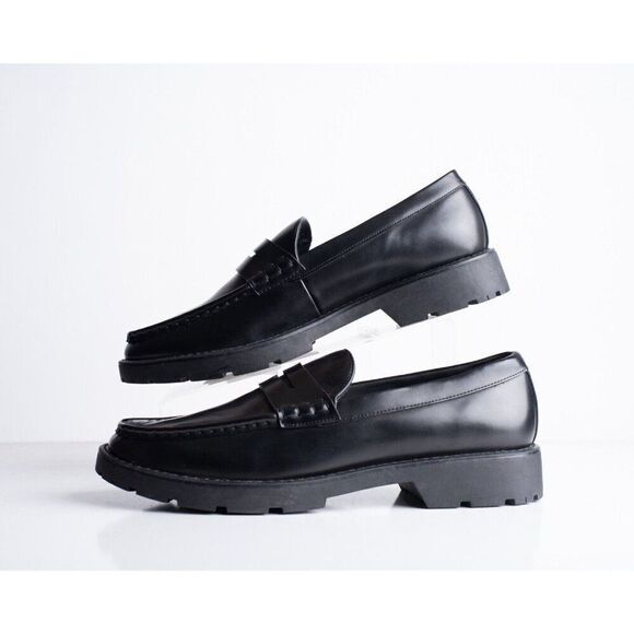 Zara Mens Ortholite Faux Leather Penny Loafers Black US 12 EU 45 2612/320 NWT main image 4
